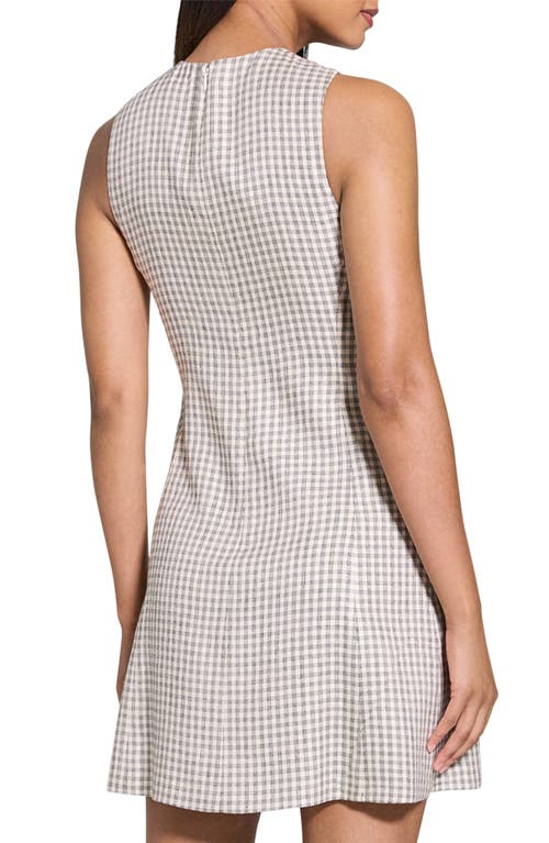 Theory Womens Check-print Sleeveless Linen-blend Midi Dress Cream Multi In Cream Multi