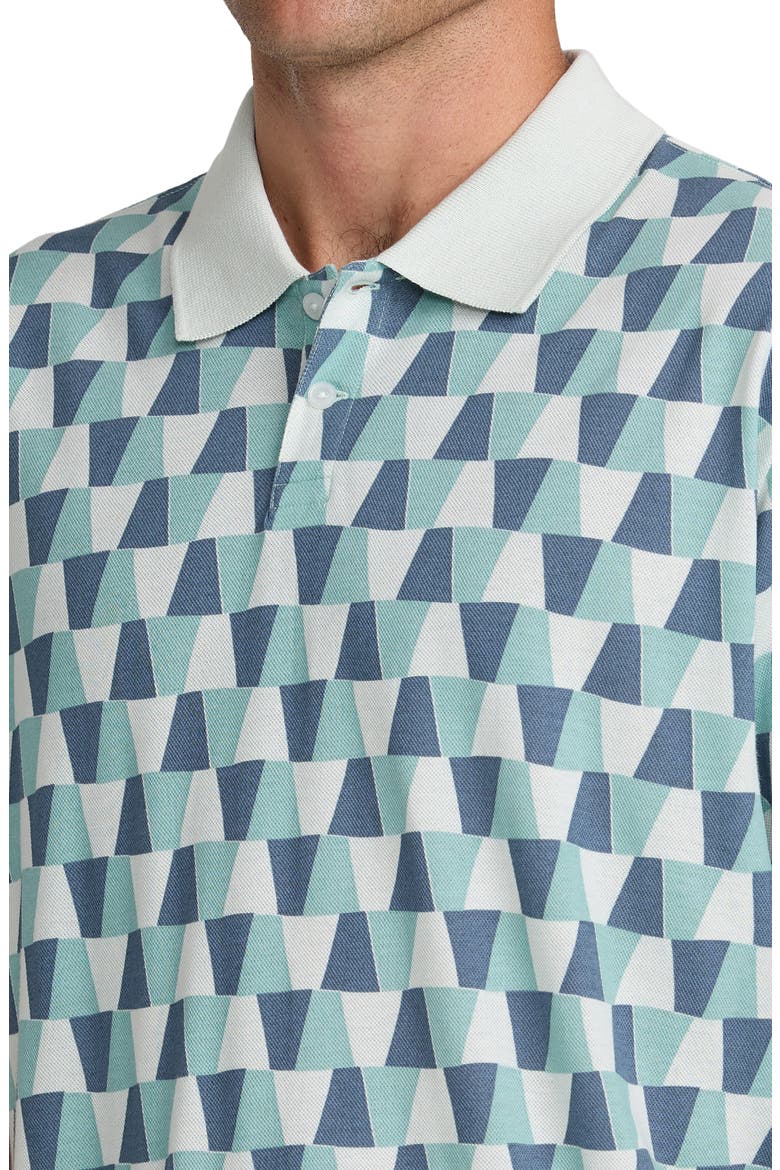 Ivy League Geo Print Piquè Polo, Alternate, color, GREEN TEA