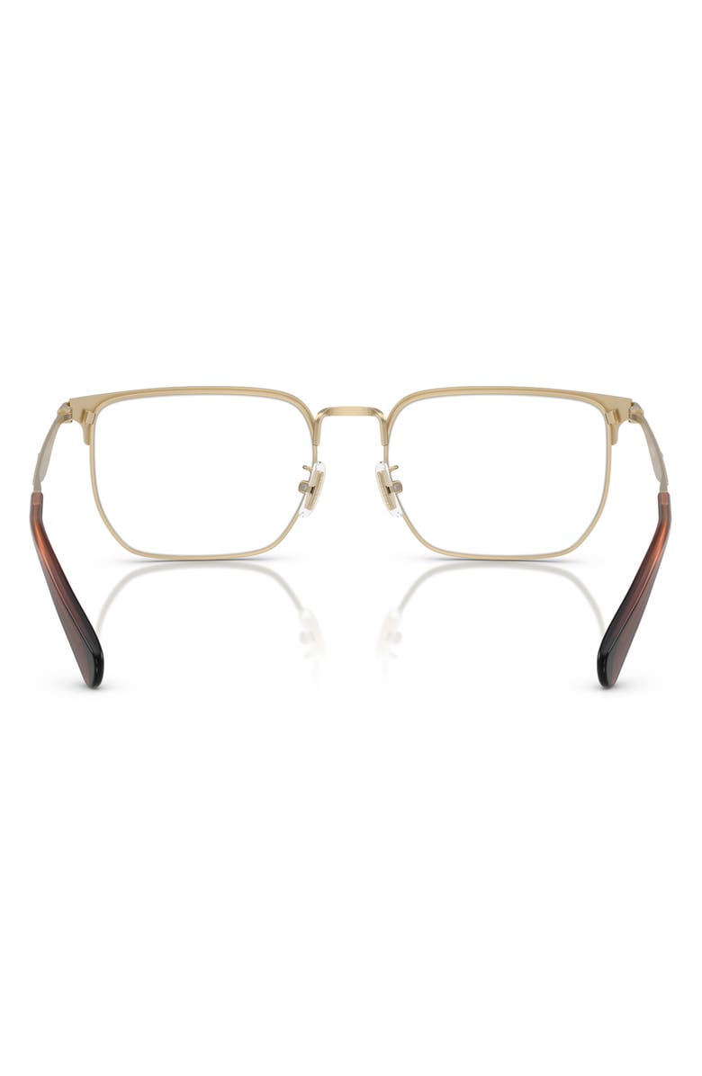 COACH 57mm Rectangular Optical Glasses, Alternate, color, Gold / Brown / Demo Lens