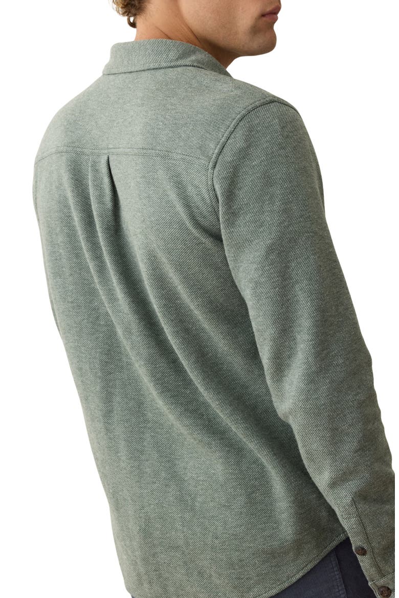 Pacifica Knit Flannel Button-Up Overshirt, Alternate, color, OLIVE