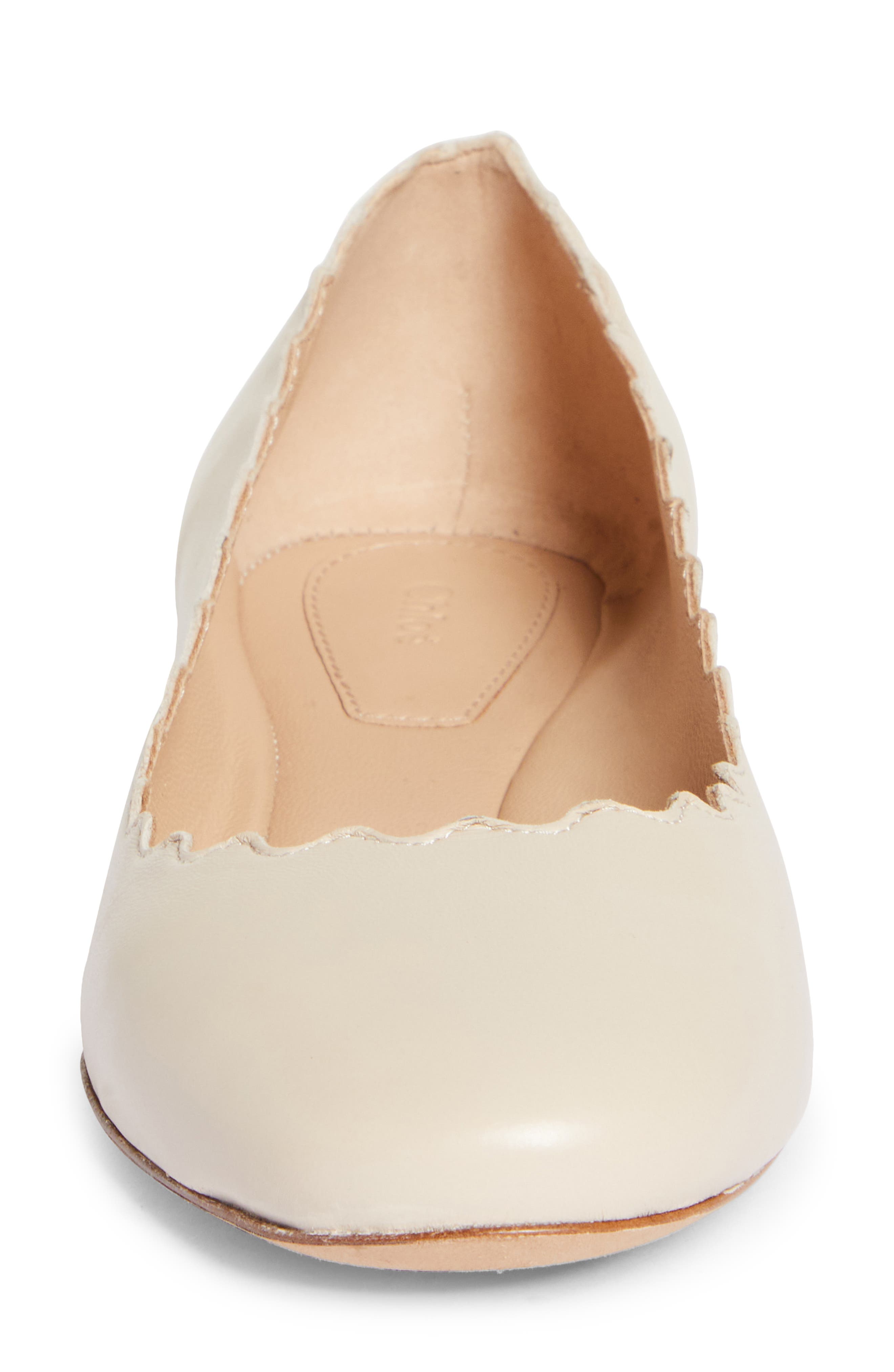 Chloé Lauren Scalloped Ballet Flat, Alternate, color, 