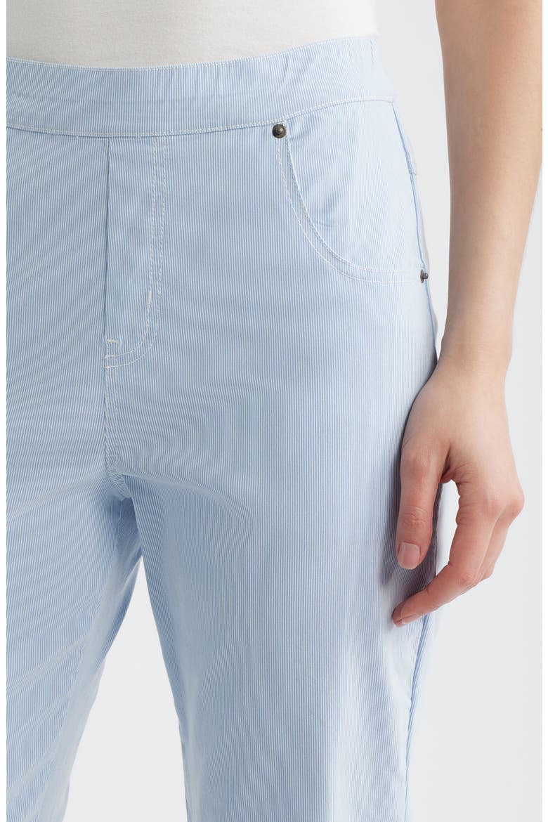 Spring Stripe Petal Pusher Capri Pants, Alternate, color, BLUE