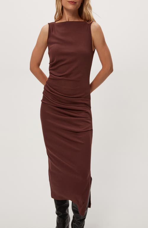 Michael Stars Reign Ruched Sleeveless Maxi Dress In Brown