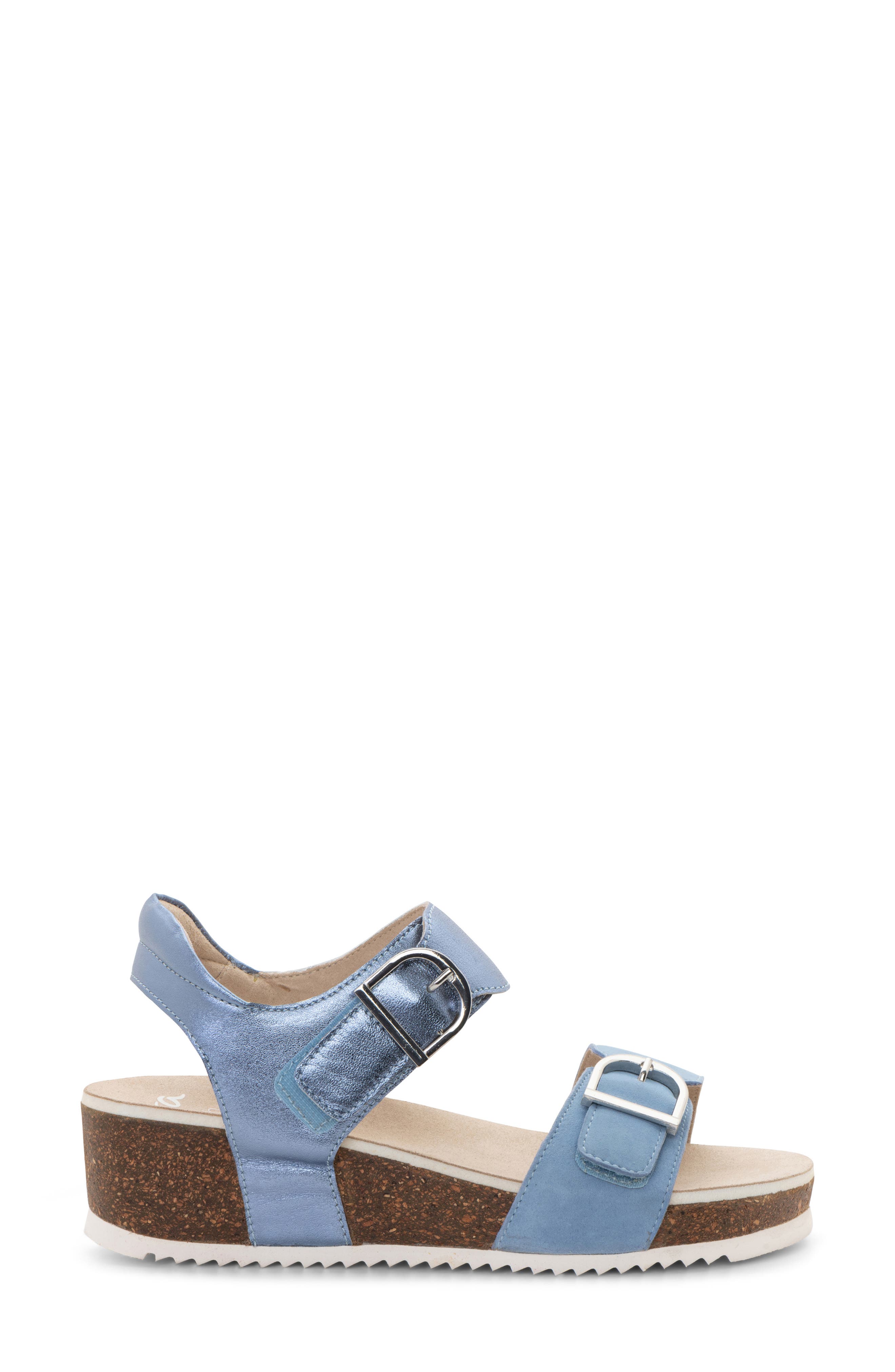 ara Nova Slingback Platform Wedge Sandal, Alternate, color, Blue