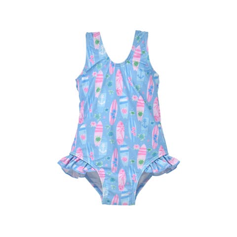 Infant & Toddlers Sun Protective UPF 50+ Delaney Hip Ruffle Swimsuit
