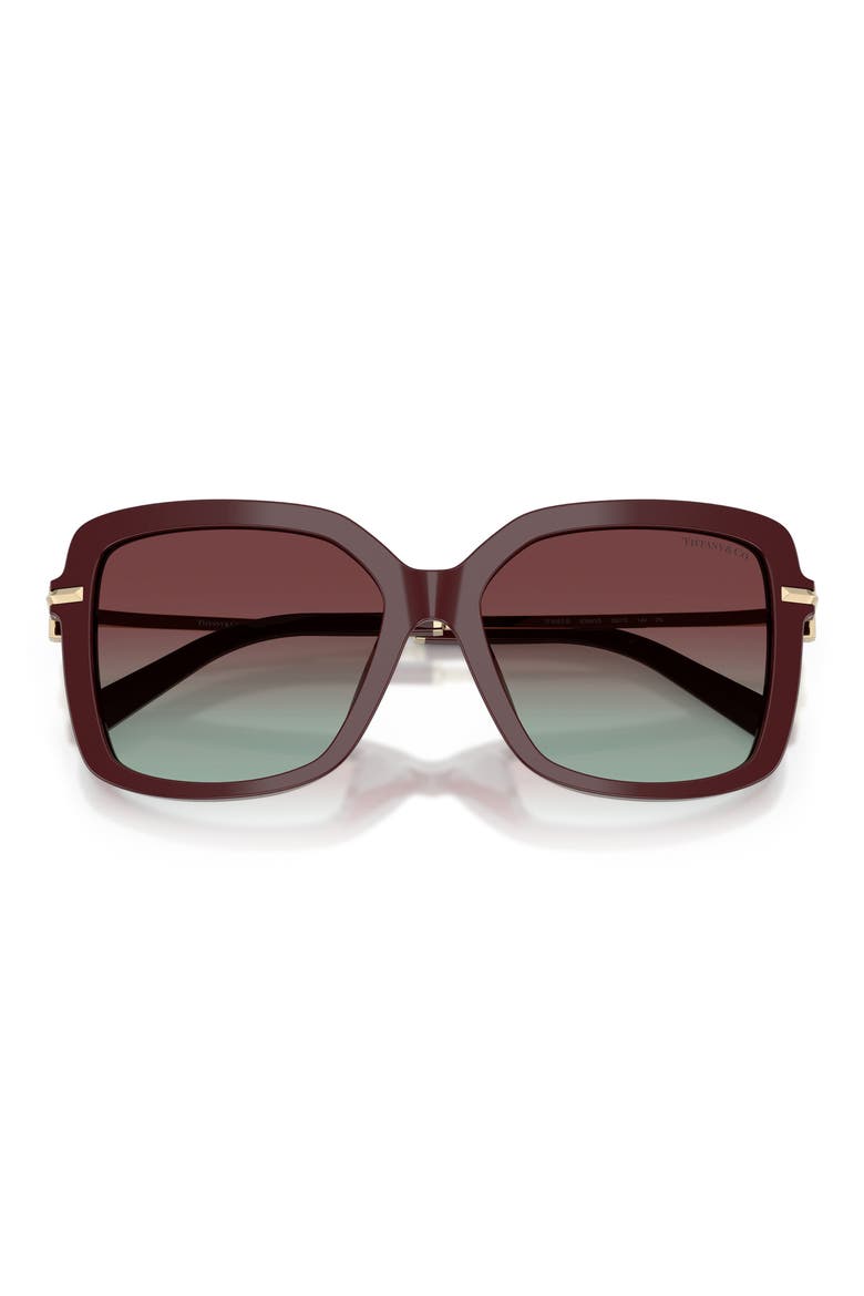 55mm Square Sunglasses, Alternate, color, BURGUNDY / AZURE BURGUNDY