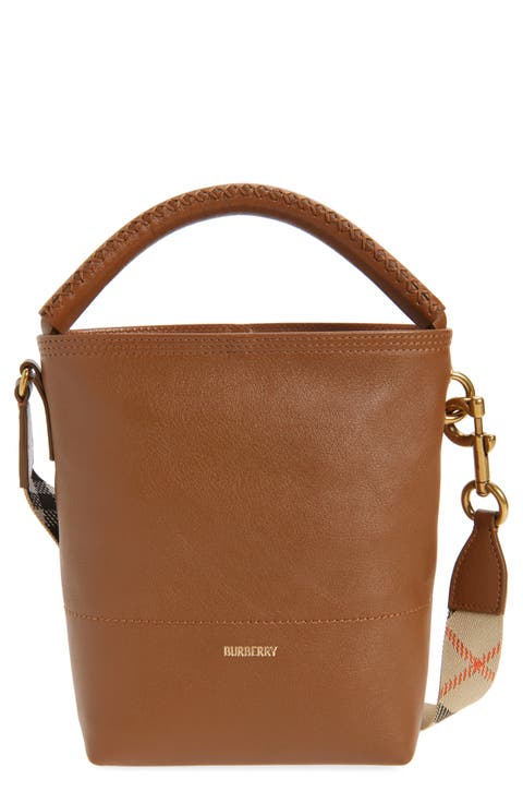 Mini B Clip Leather Bucket Bag