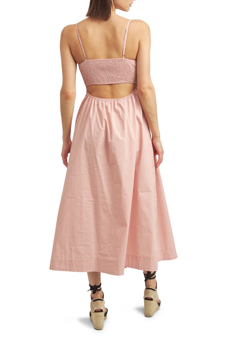 Eleanor Stripe Cotton Midi Sundress, Alternate, color, BLUSH PINK