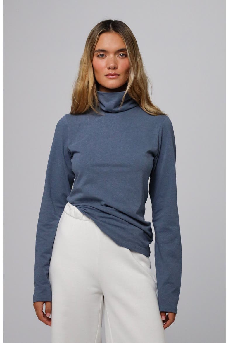 Hemp Essentials Mockneck, Alternate, color, Blue