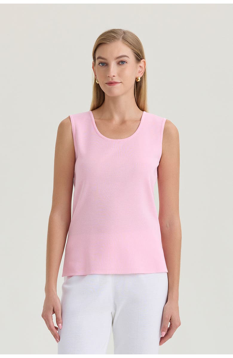 Ming Wang Mid-Length Scoop Neck Knit Tank, Main, color, Perfect Pink