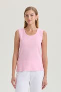 Ming Wang Mid-Length Scoop Neck Knit Tank