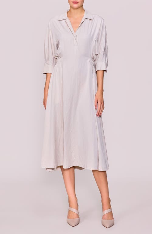 Melloday Open Collar Shirtdress In Gray
