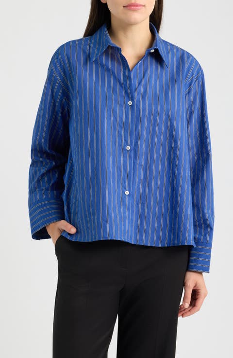 Striped Cotton Blend Shirt