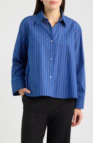 Emme Striped Cotton Blend Shirt