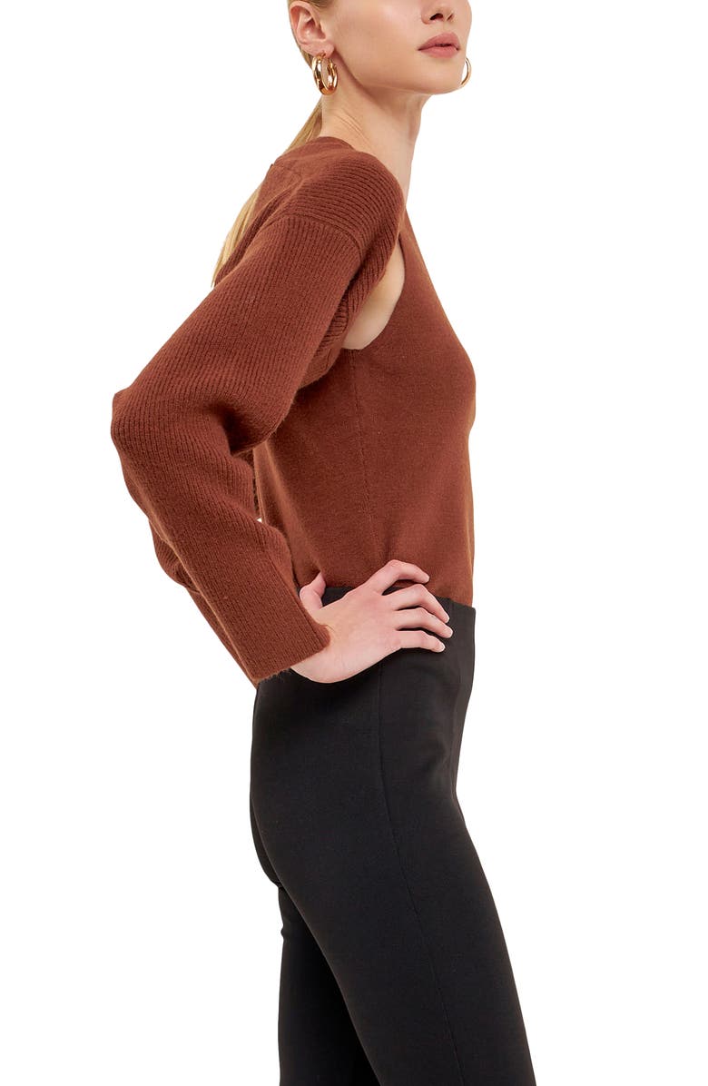 Endless Rose Tank & Shrug Set, Alternate, color, Brown