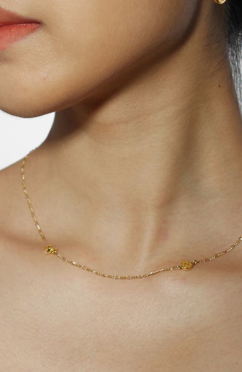 Gwen Beloti Xo Woven Double Charm Necklace In Gold