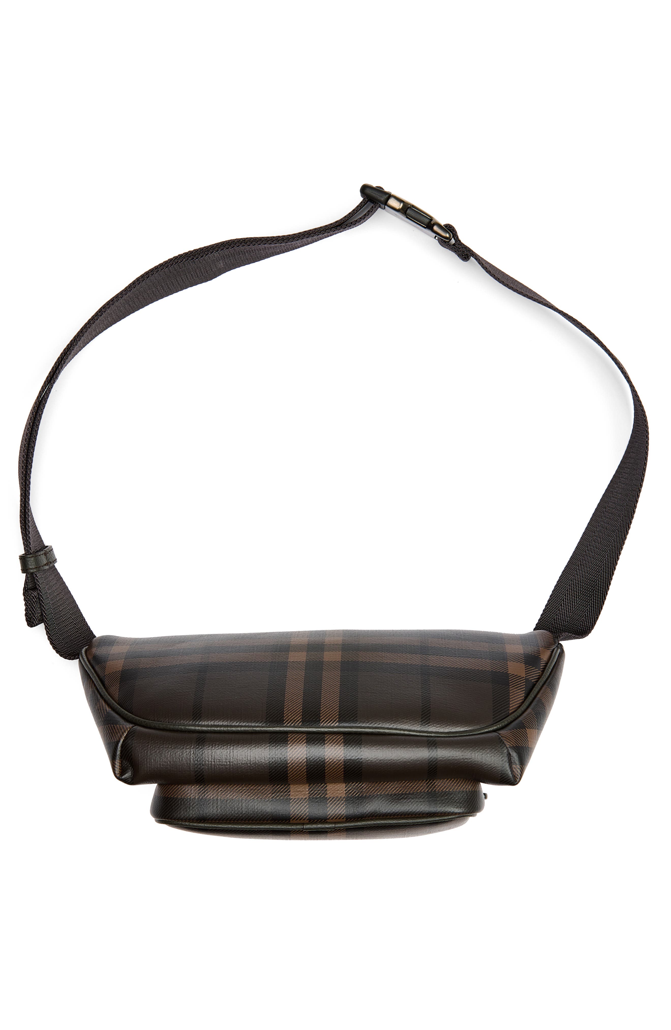 City Check Belt Bag, Alternate, color, DARK BROWN