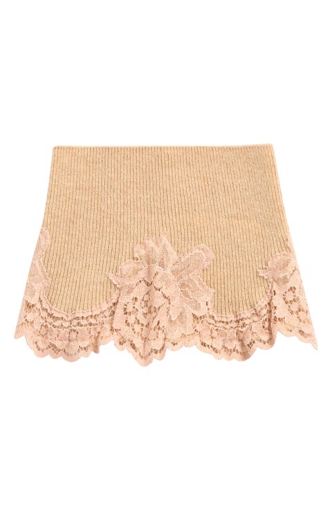 Lace Trim Cashmere Headband