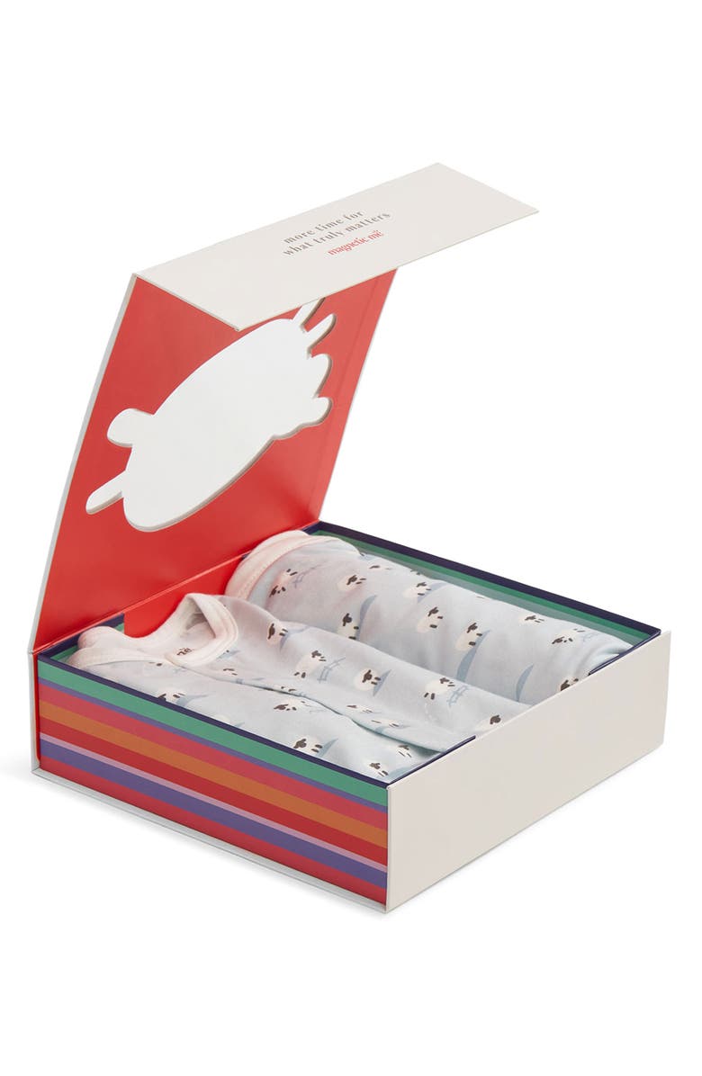 Magnetic Me Baa Baa Baby Magnetic Footie, Bib & Blanket Gift Set, Alternate, color, Blue