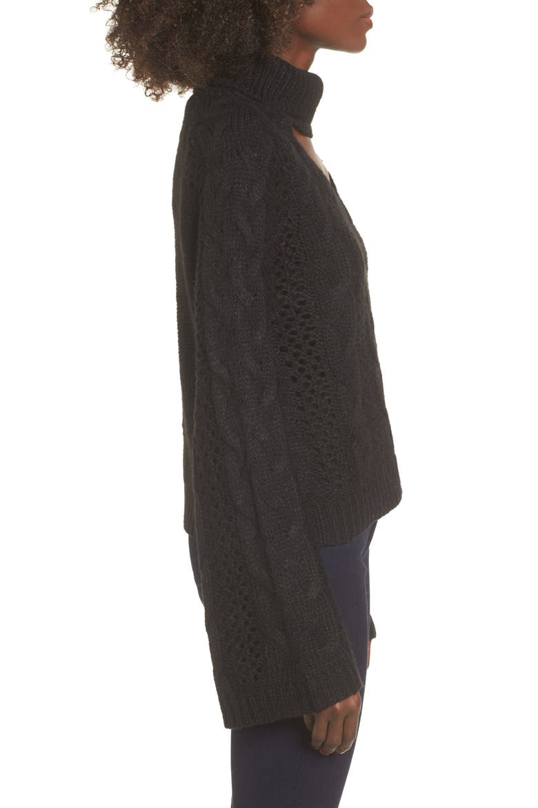 Choker Sweater, Alternate, color, BLACK