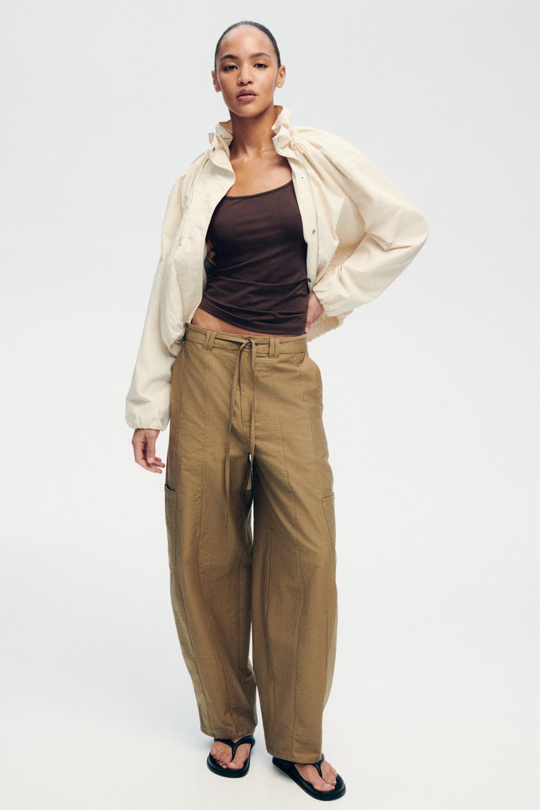 Tie-belt Cargo Pants, Main, color, Khaki green