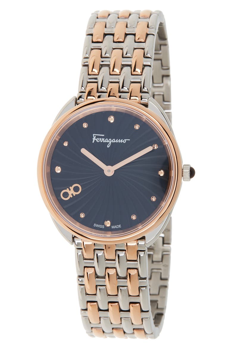 Women's Cuir Two-Tone Bracelet Watch, 34mm, Main, color, TWO TONE