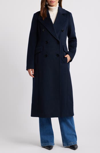 コート Michael Kors DOUBLE-BREASTED COAT (77B1401M52 430ADMIRAL) Michael Kors Double Breasted Wool Blend Long Coat