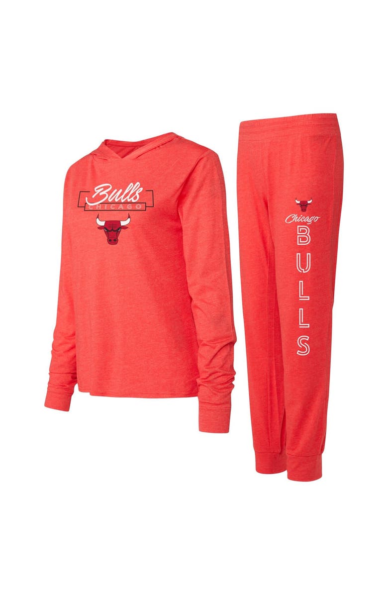 CONCEPTS SPORT Women's Concepts Sport Red Chicago Bulls Meter Pullover Hoodie & Pants Set, Main, color, 