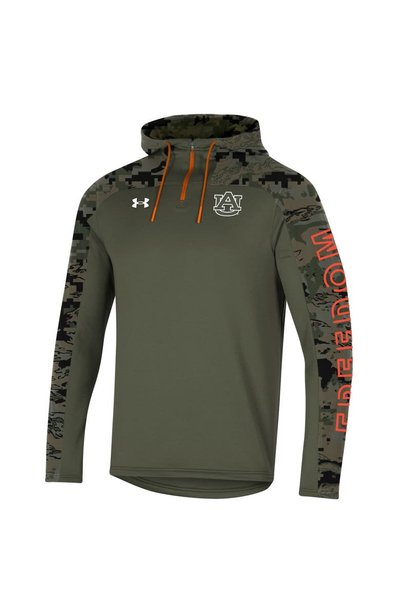 Under Armour Men's Under Armour Olive Auburn Tigers Freedom Quarter-Zip Pullover Hoodie, Alternate, color, 