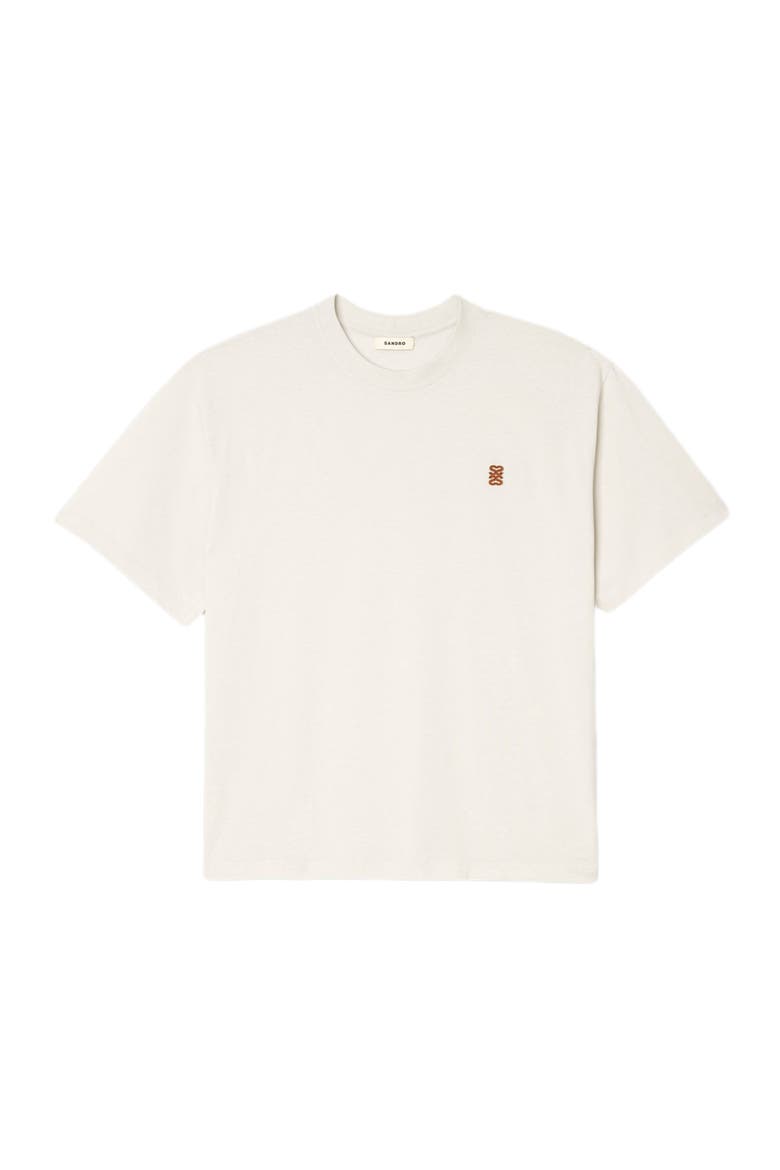 Leather logo T-shirt, Alternate, color, Butter cream