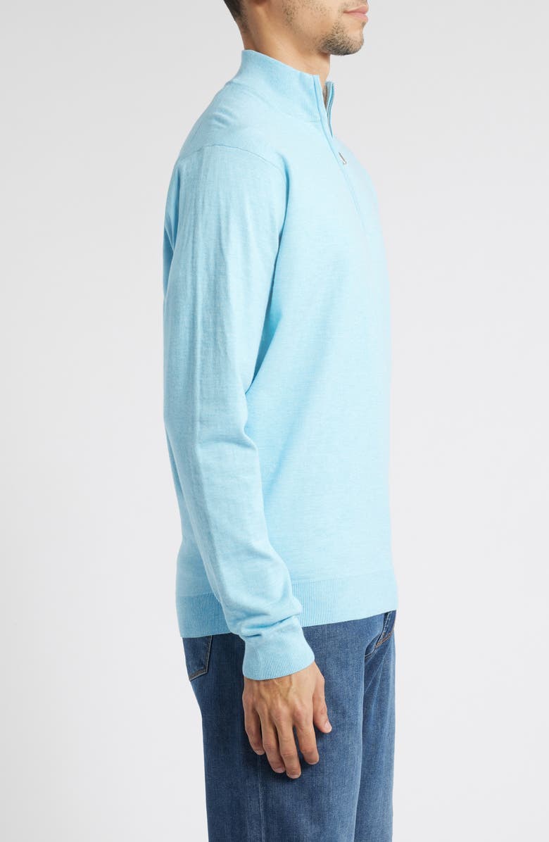 Peter Millar Coolspun Quarter Zip Pullover, Alternate, color, Seaport Blue