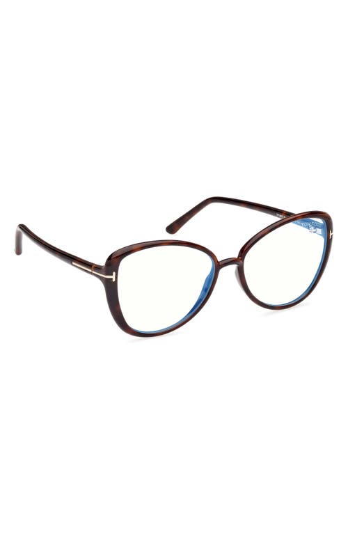 Tom Ford 55mm Butterfly Blue Light Blocking Optical Glasses In Multi