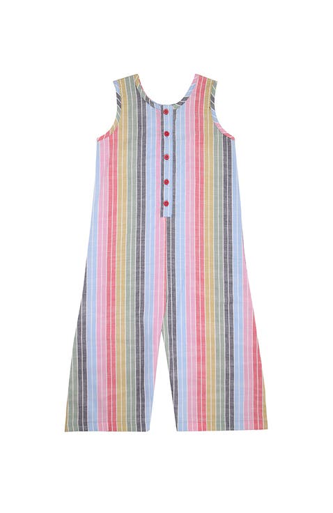 Organic Cotton rainbow printed jumpsuit with buttons (Toddler, Little Kid)
