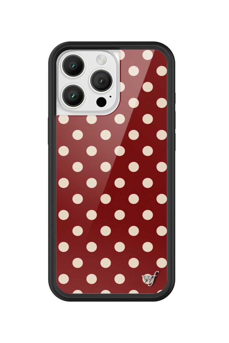 Polka Dot | Burgundy and Cream iPhone Case, Main, color, Burgundy