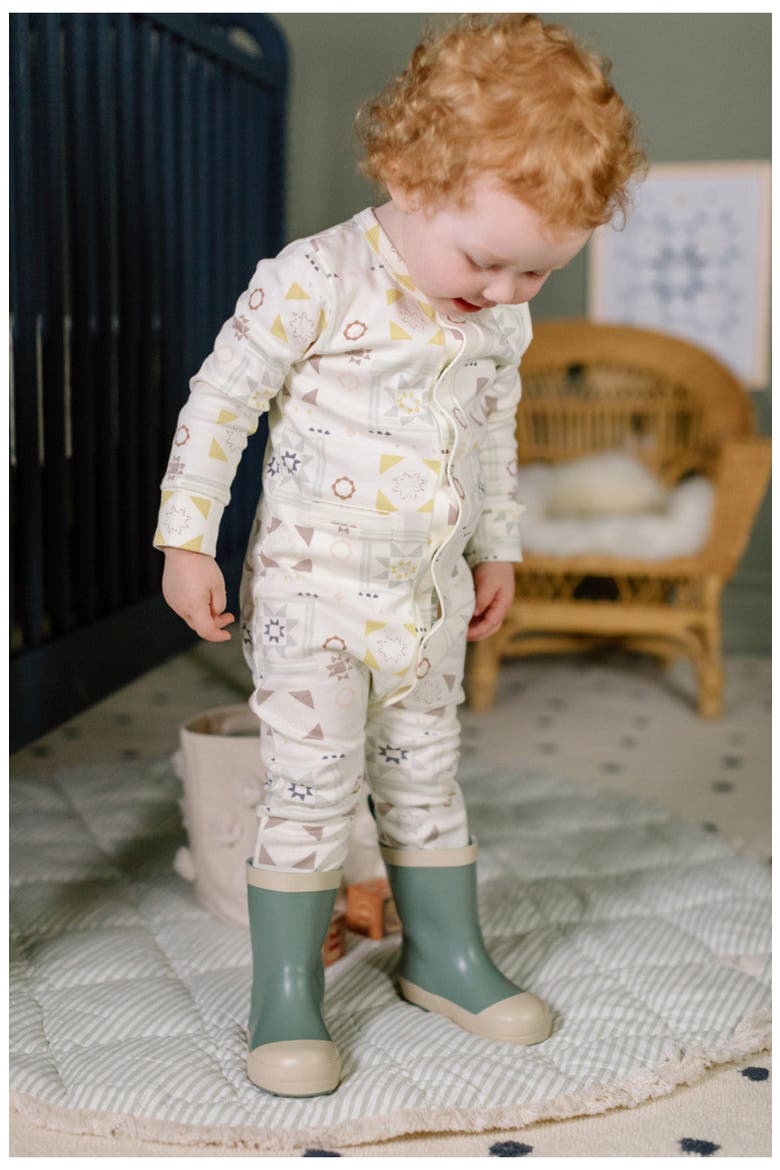 Patchwork Organic Cotton Romper, Alternate, color, PATCHWORK