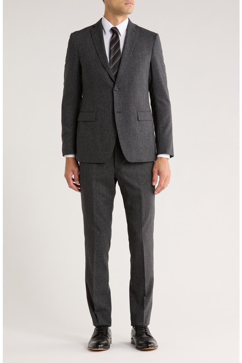 Weave Wool Blend Suit, Main, color, CHARCOAL
