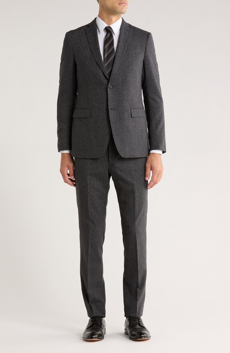 John Varvatos Star USA Weave Wool Blend Suit, Main, color, Charcoal