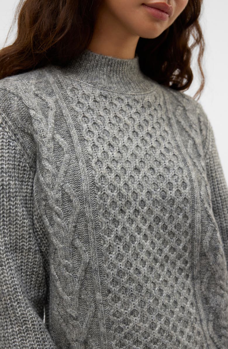 VERO MODA Universe Mock Neck Cable Sweater, Alternate, color,