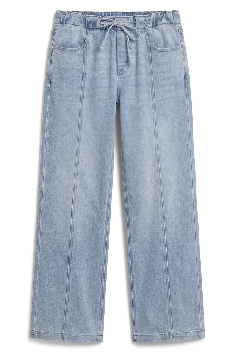 Ekara Drawstring Waist Slim Wide Leg Jeans, Alternate, color, PALE BLEACH LIGHT