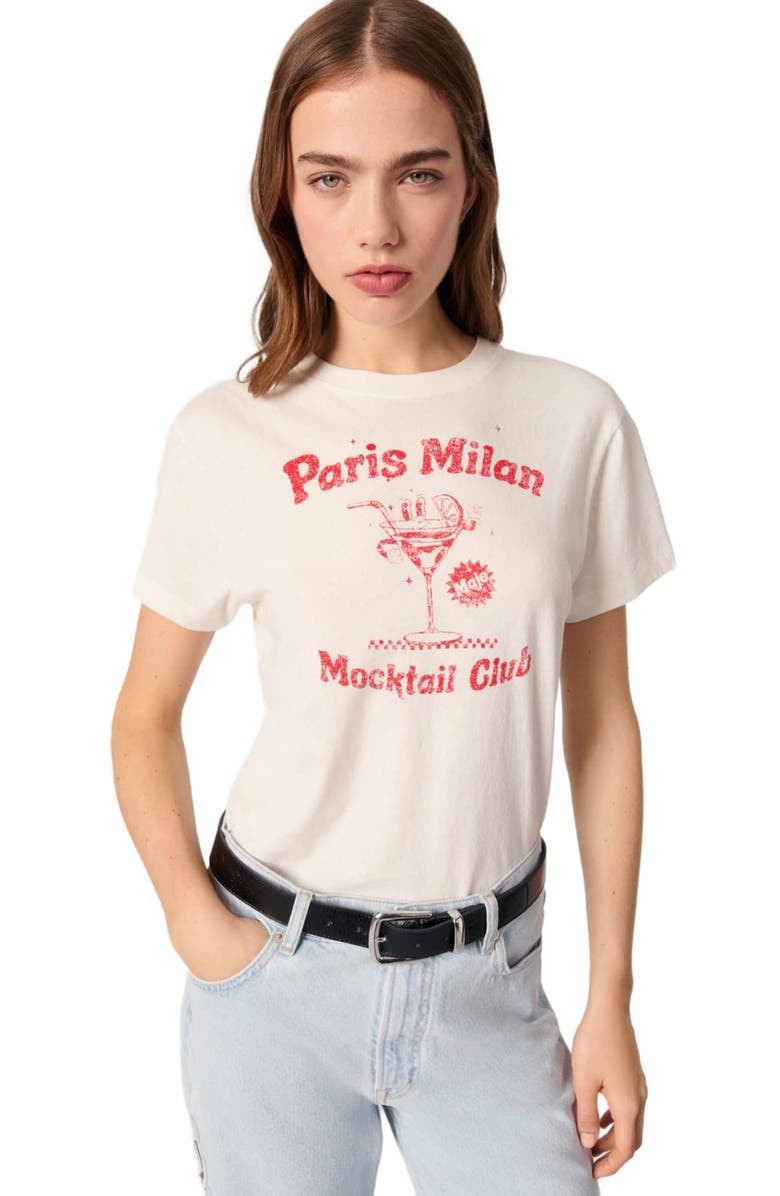 maje Paris Milan T-shirt, Main, color, White