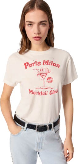 maje Paris Tシャツ T-shirt with embroidered Paris logo White For Women | Maje