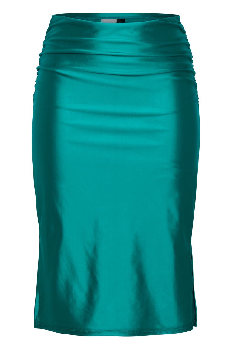 Earth Cover-Up Satin Skirt, Alternate, color, TEAL
