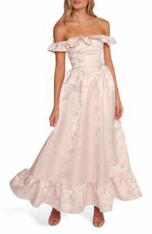Petal & Pup Viven Off the Shoulder Floral Jacquard Maxi Dress