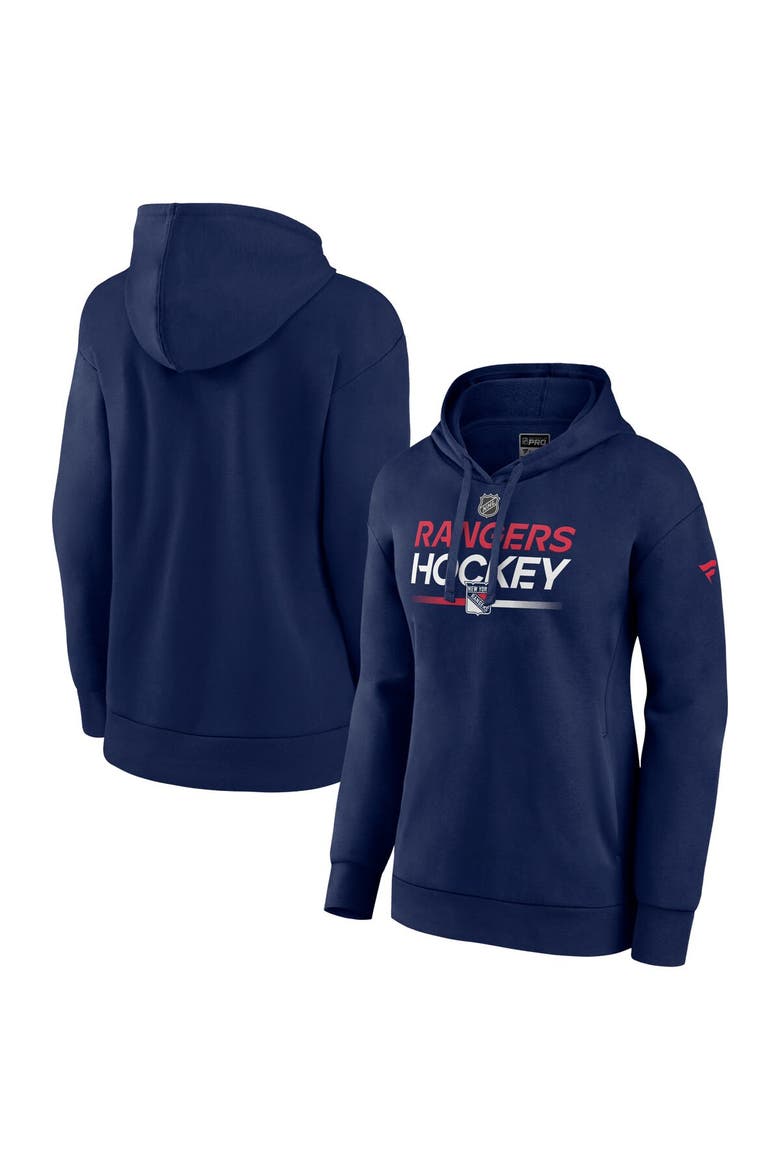 Women's Fanatics Branded Navy New York Rangers Alternate Wordmark Fleece Pullover Hoodie, Main, color, Navy