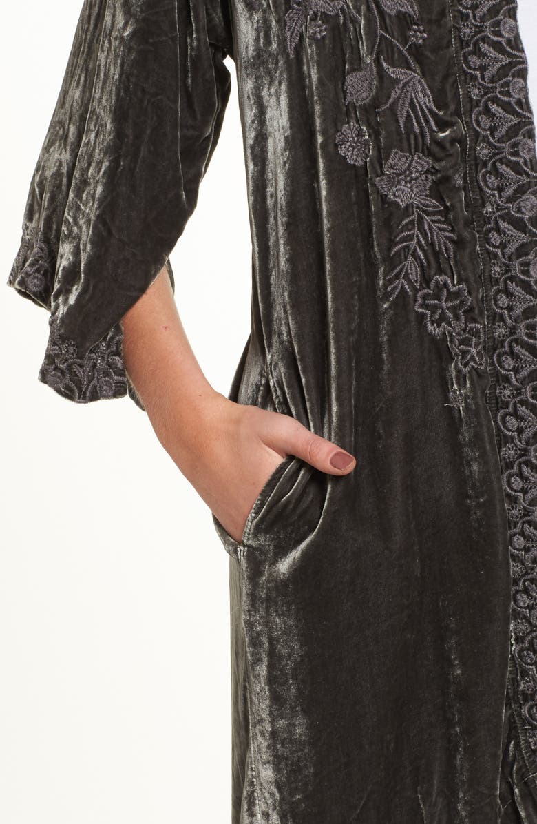 Johnny Was Parina Embroidered Velvet Kimono, Alternate, color, 