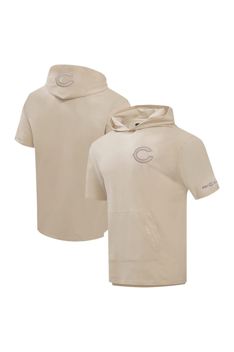 Men's Pro Standard Tan Chicago Bears Neutrals Capsule Short Sleeve Pullover Hoodie, Main, color, Tan
