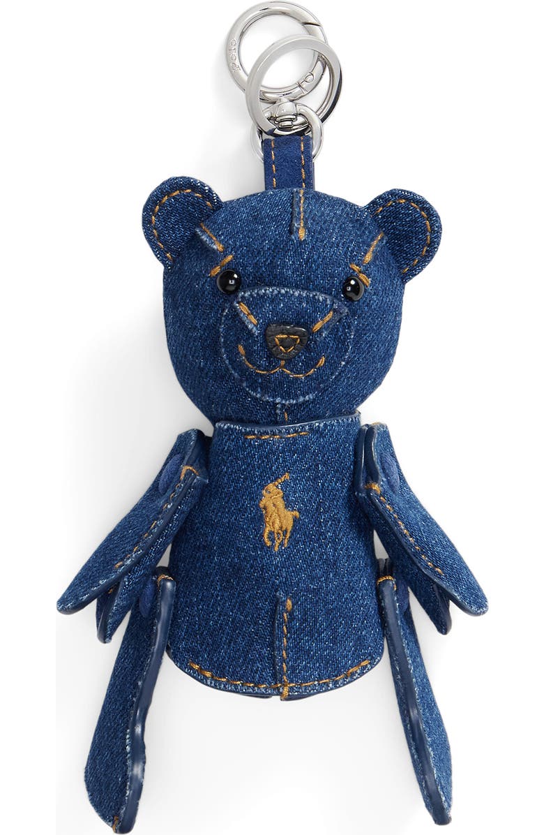 Polo Ralph Lauren Denim Bear Charm, Main, color, Blue