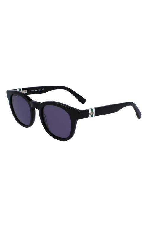 Lacoste Round-frame Sunglasses In Black