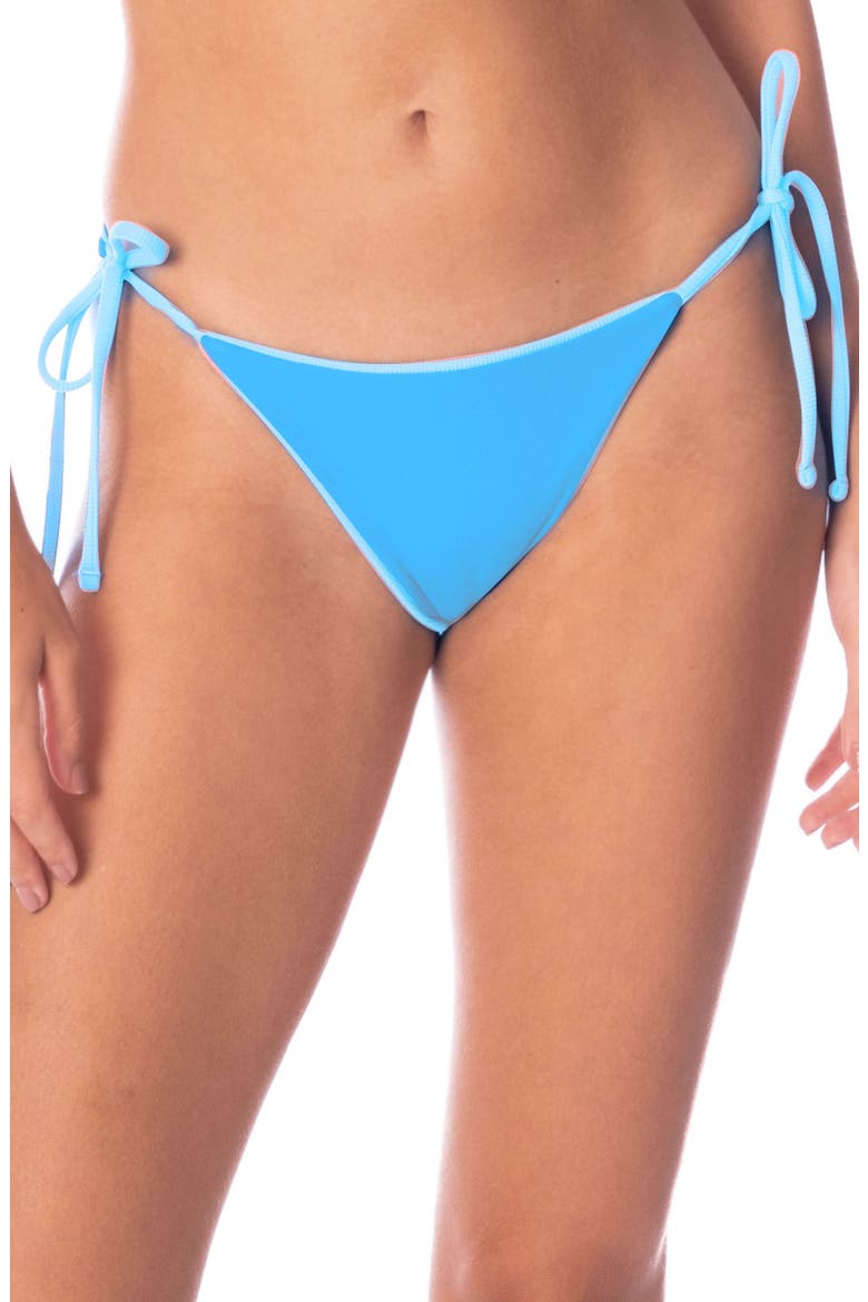 Stone Blue Sunning Reversible Side Tie Bikini Bottoms, Alternate, color, BLUE