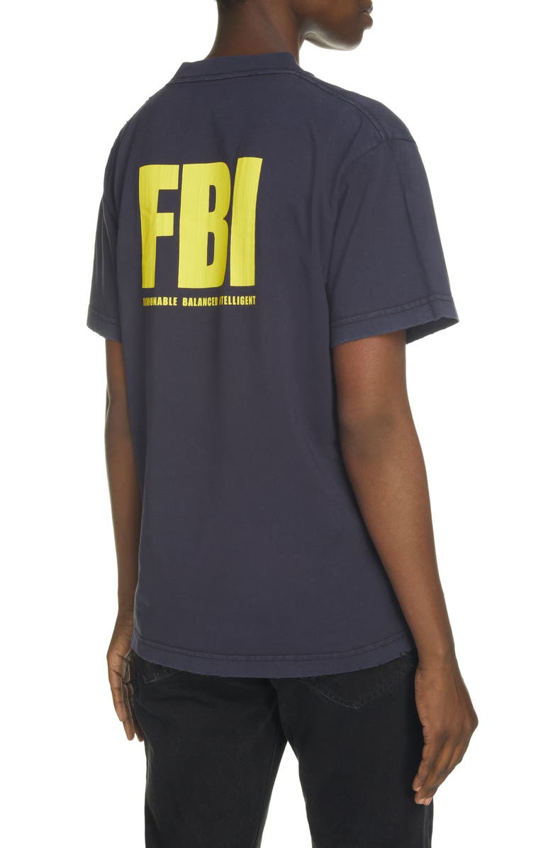 Balenciaga FBI Graphic Cotton Tee, Alternate, color,